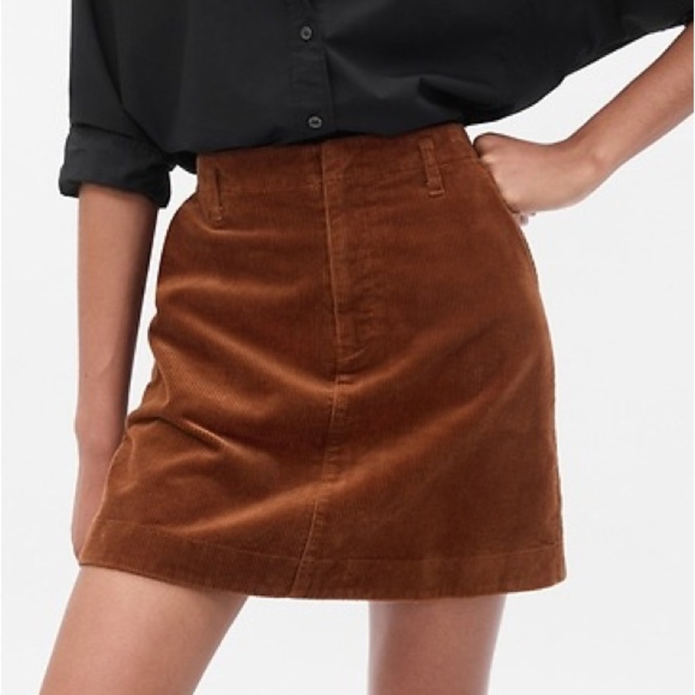 NWT Gap Corduroy Mini Skirt in Sierra Brown size 8 Pockets Tan Camel